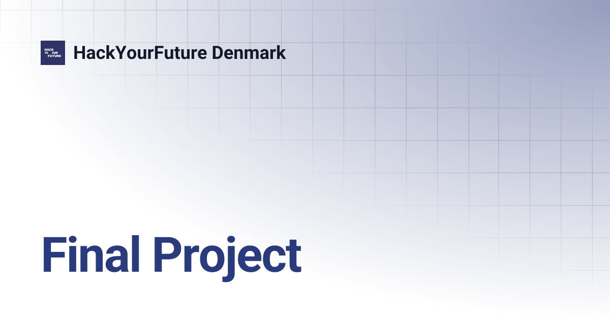 Final Project | HackYourFuture Denmark
